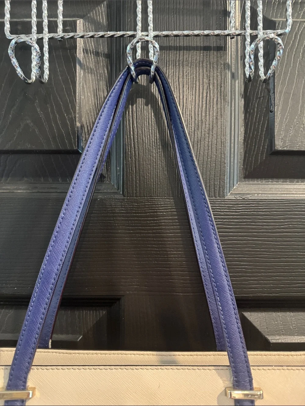 kate spade Cream and Blue Colorblock Leather Tote